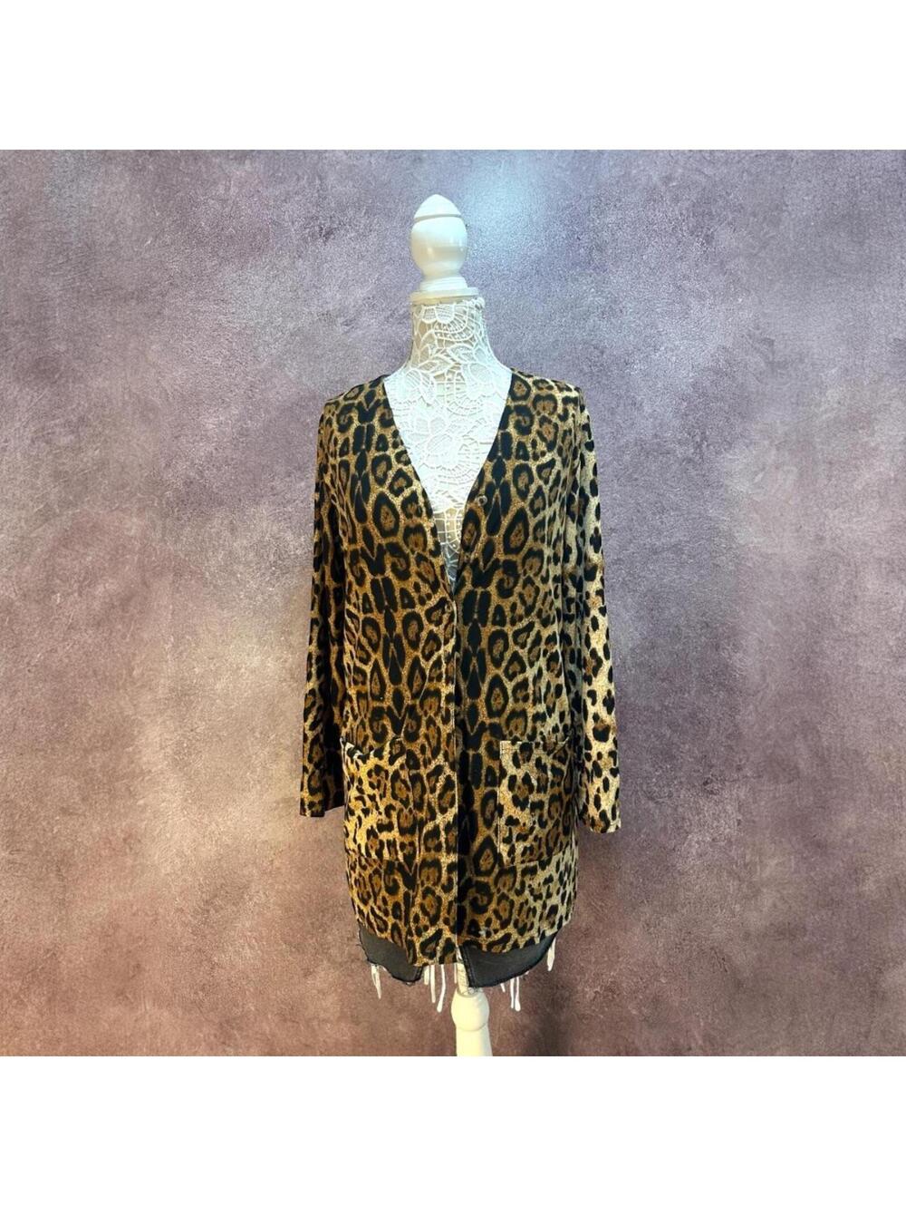 Leopard Print Button Up Cardigan